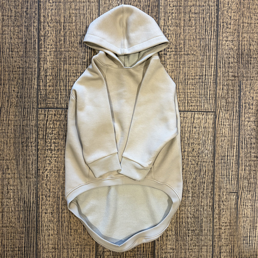 Minimal Beige Dog Hoodie