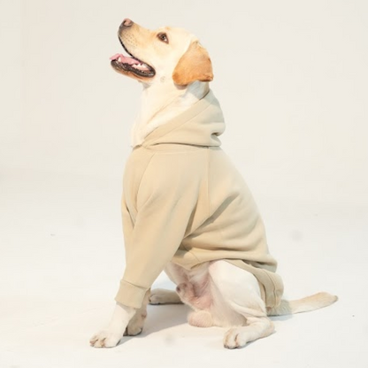 Minimal Beige Dog Hoodie Soft & Cozy Winter Hoodie for Dogs