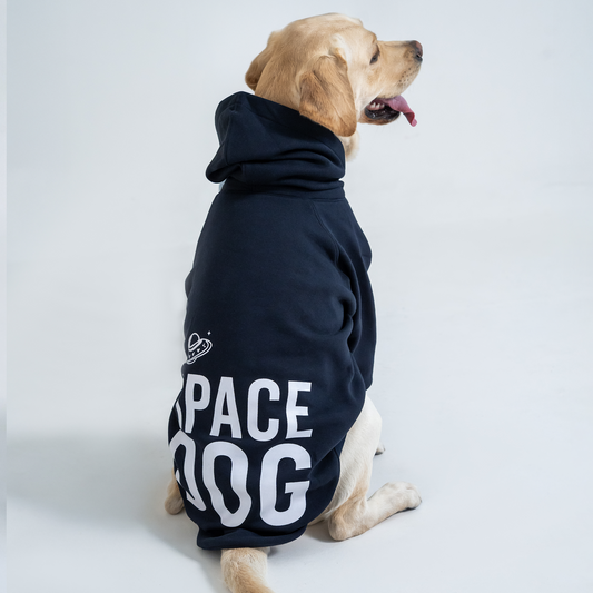 Space Dog Hoodie – Navy Blue Premium Winter Dog Hoodie